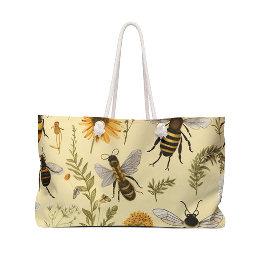 Whimsical Bees & Honeycombs Nature-Friendly Pattern Design Weekender Bag