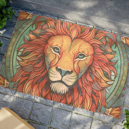 Estera de fibra de coco para puerta estilo astrología del zodiaco Leo Lion - fibra de coco de coco copetudo de grado A