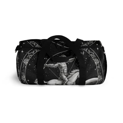 Diseño de arquero blanco y negro del zodiaco Sagitario - Bolsa de lona