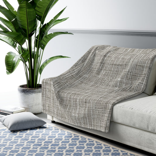 Silver Grey: Denim-Inspired, Contemporary Fabric Design - Sherpa Fleece Blanket