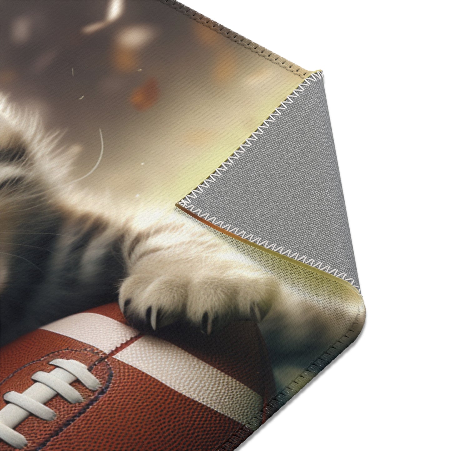 Football Kitten Touchdown: Tabby's Winning Play Sport Game - Area Rugs