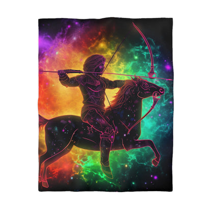 Colorful Sagittarius Zodiac Sign - Star Universe Theme - Microfiber Duvet Cover