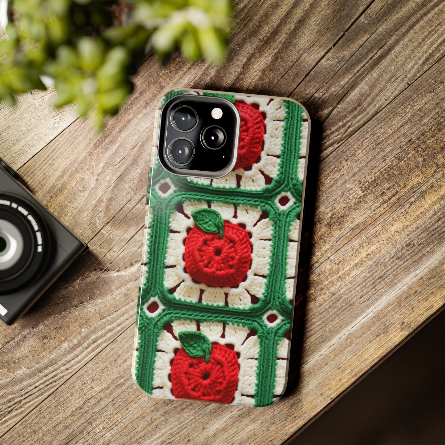 Apple Granny Square Crochet Pattern: Wild Fruit Tree, Delicious Red Design - Tough Phone Cases