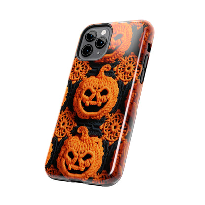 Halloween Crochet Pumpkin Scary Horror Festive Holiday Pattern - Tough Phone Cases