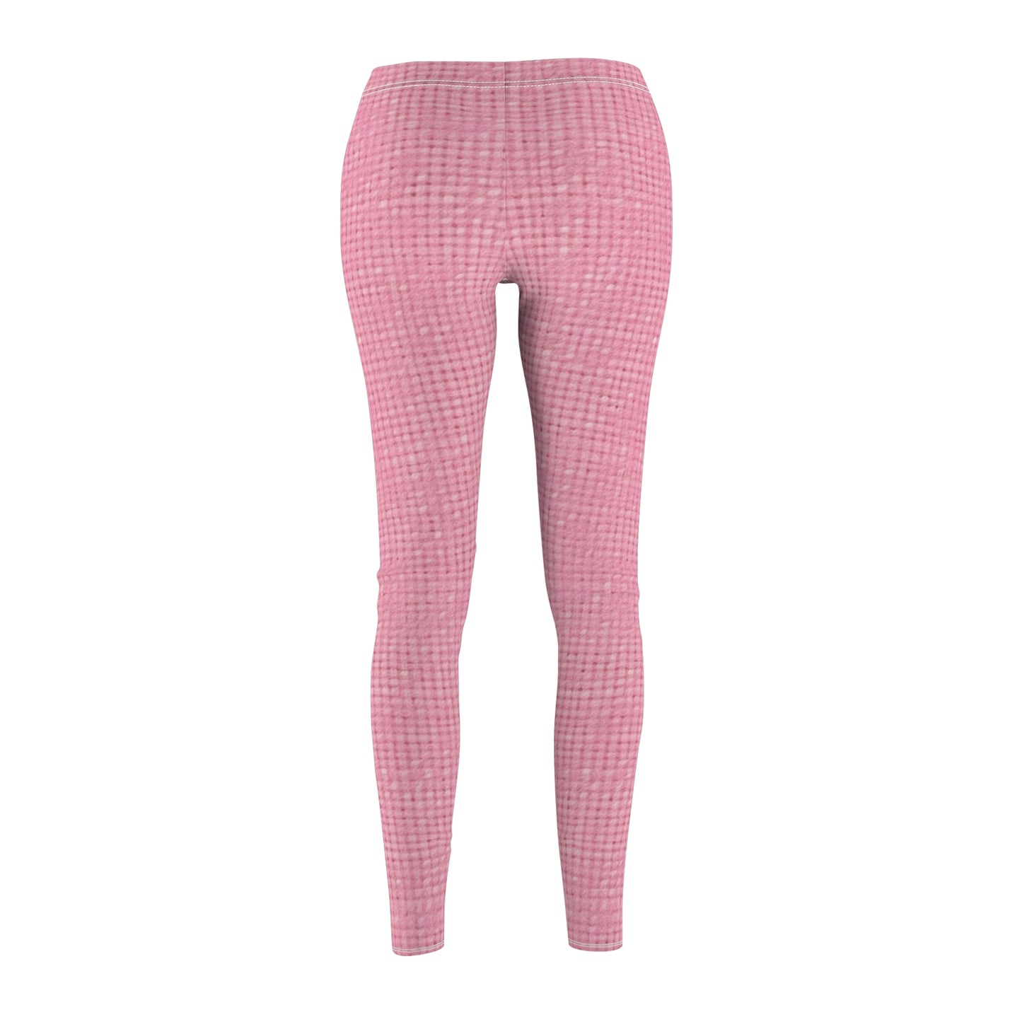 Pastel Rose Pink: Denim-Inspired, Refreshing Fabric Design - Women's Cut & Sew Casual Leggings (AOP)