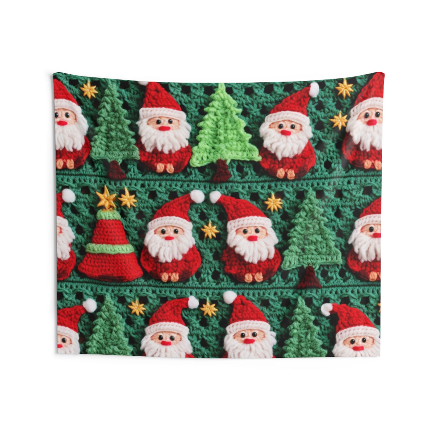 Santa Claus Crochet Pattern, Christmas Design, Festive Holiday Decor, Father Christmas Motif. Perfect for Yuletide Celebration - Indoor Wall Tapestries