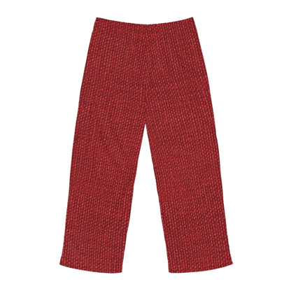 Rojo rubí atrevido: estilo apasionante de tela inspirado en la mezclilla - Pantalones de pijama para hombre (AOP)