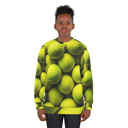 Tennis Ball Sport: Athlete Court Action, Rally & Serve - Unisex Sweatshirt (AOP)