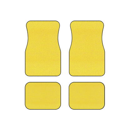 Sunshine Yellow Lemon: Denim-Inspired, Cheerful Fabric - Car Mats (Set of 4)