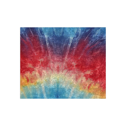 Rainbow Tie-Dye Denim: Vibrant Multi-Color, Fabric Design Spectacle - Crushed Velvet Blanket