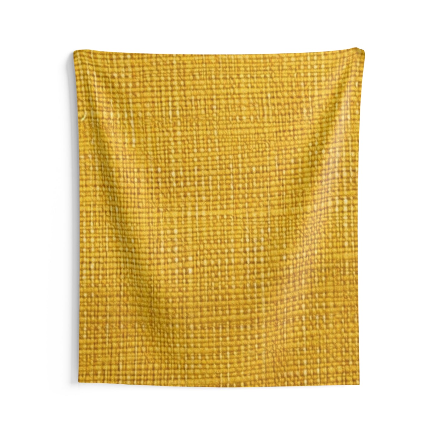 Radiant Sunny Yellow: Denim-Inspired Summer Fabric - Indoor Wall Tapestries