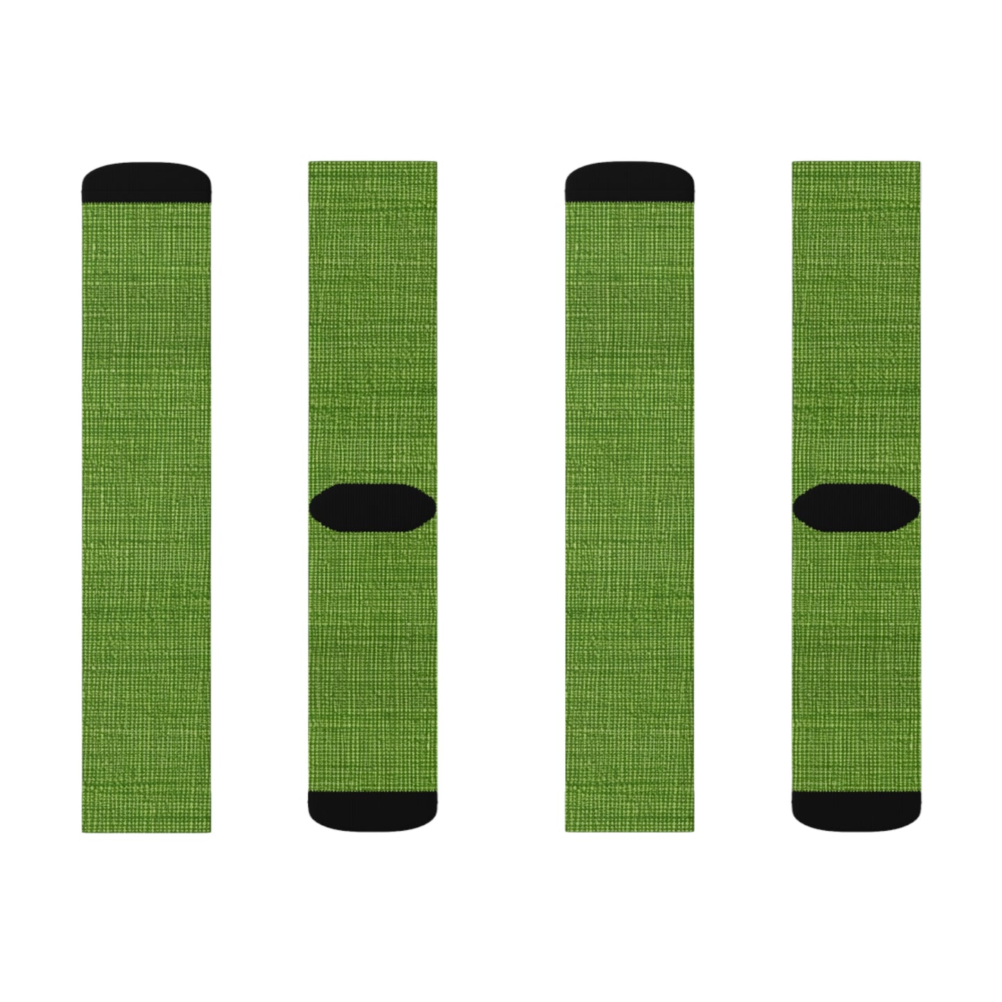 Olive Green Denim-Style: Seamless, Textured Fabric - Sublimation Socks