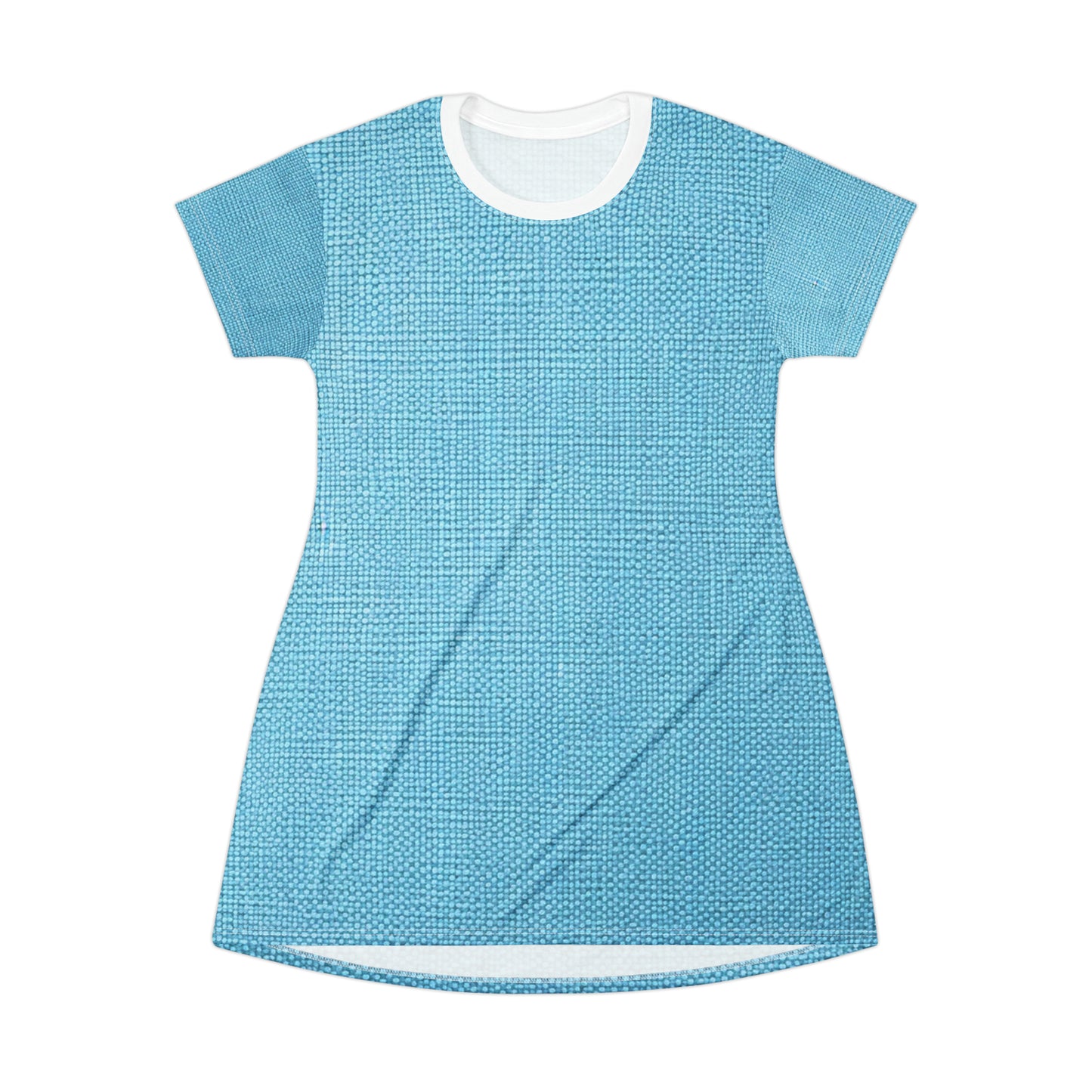 Bright Aqua Teal: Denim-Inspired Refreshing Blue Summer Fabric - T-Shirt Dress (AOP)