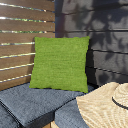 Lush Grass Neon Green: Denim-Inspired, Springtime Fabric Style - Outdoor Pillows