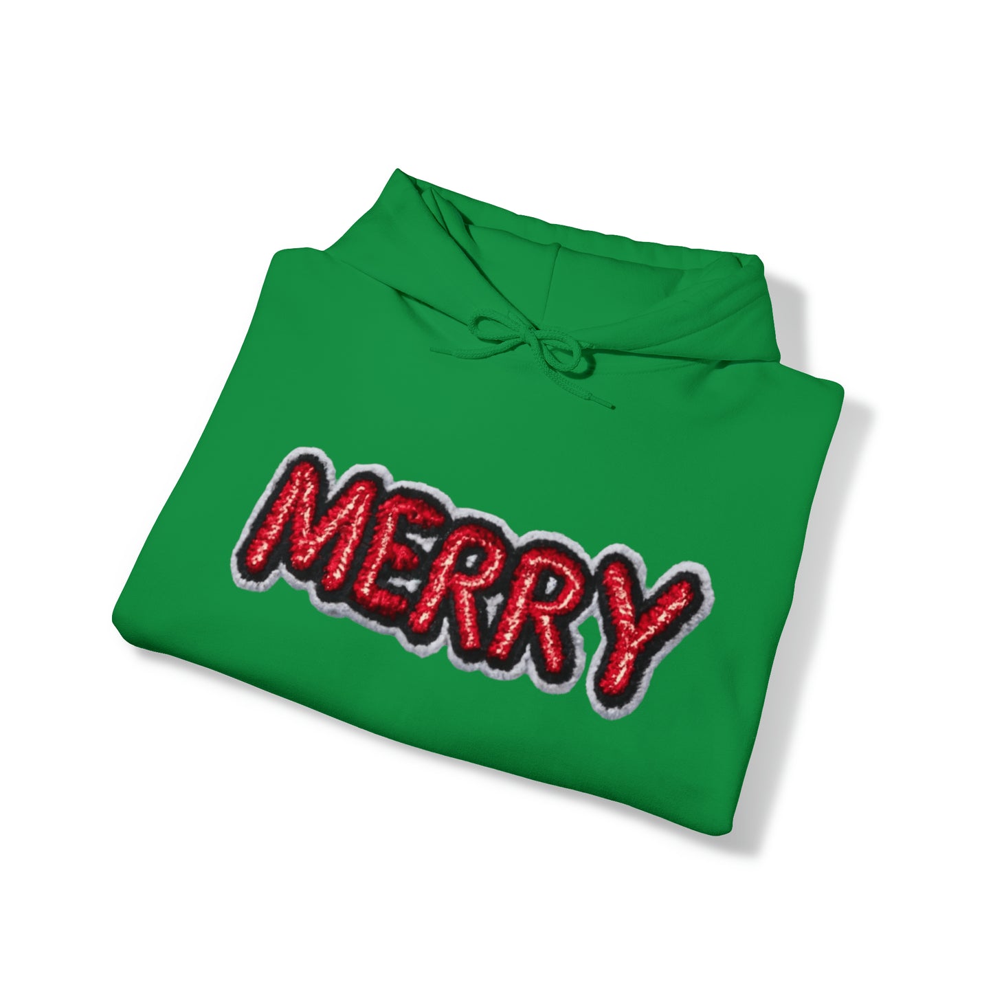 Merry Patch Chenille Badge Christmas Design - Unisex Heavy Blend™ Hooded Sweatshirt