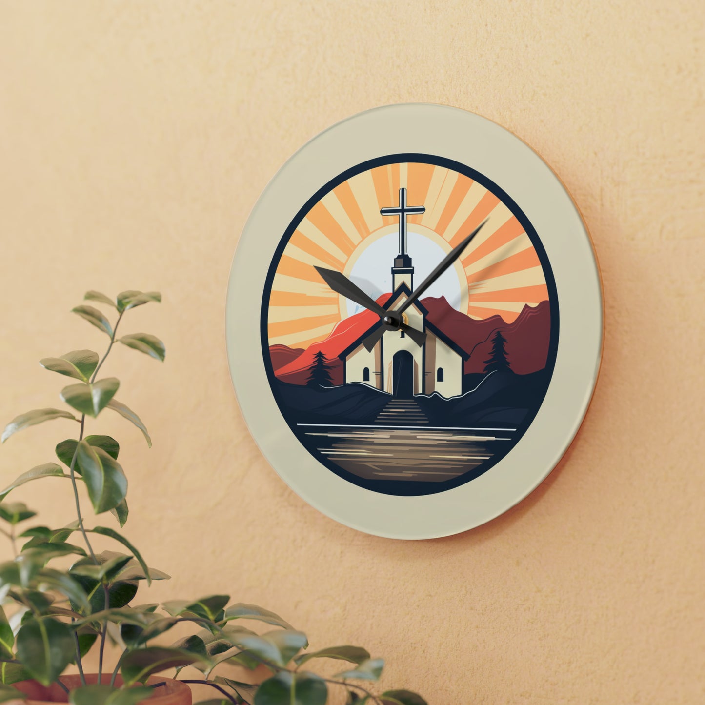 Classic Christian Church Faith Style Acrylic Wall Clock