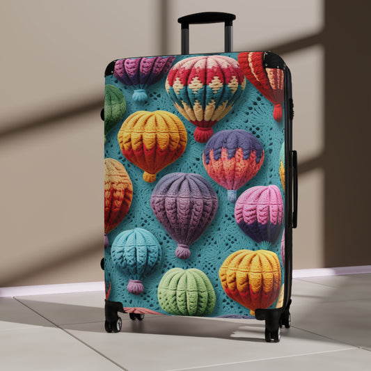 Crochet Hot Air Balloons Sky Travel Transport Scenic Style - Suitcase