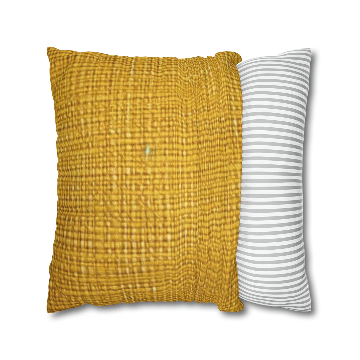 Radiant Sunny Yellow: Denim-Inspired Summer Fabric - Spun Polyester Square Pillow Case