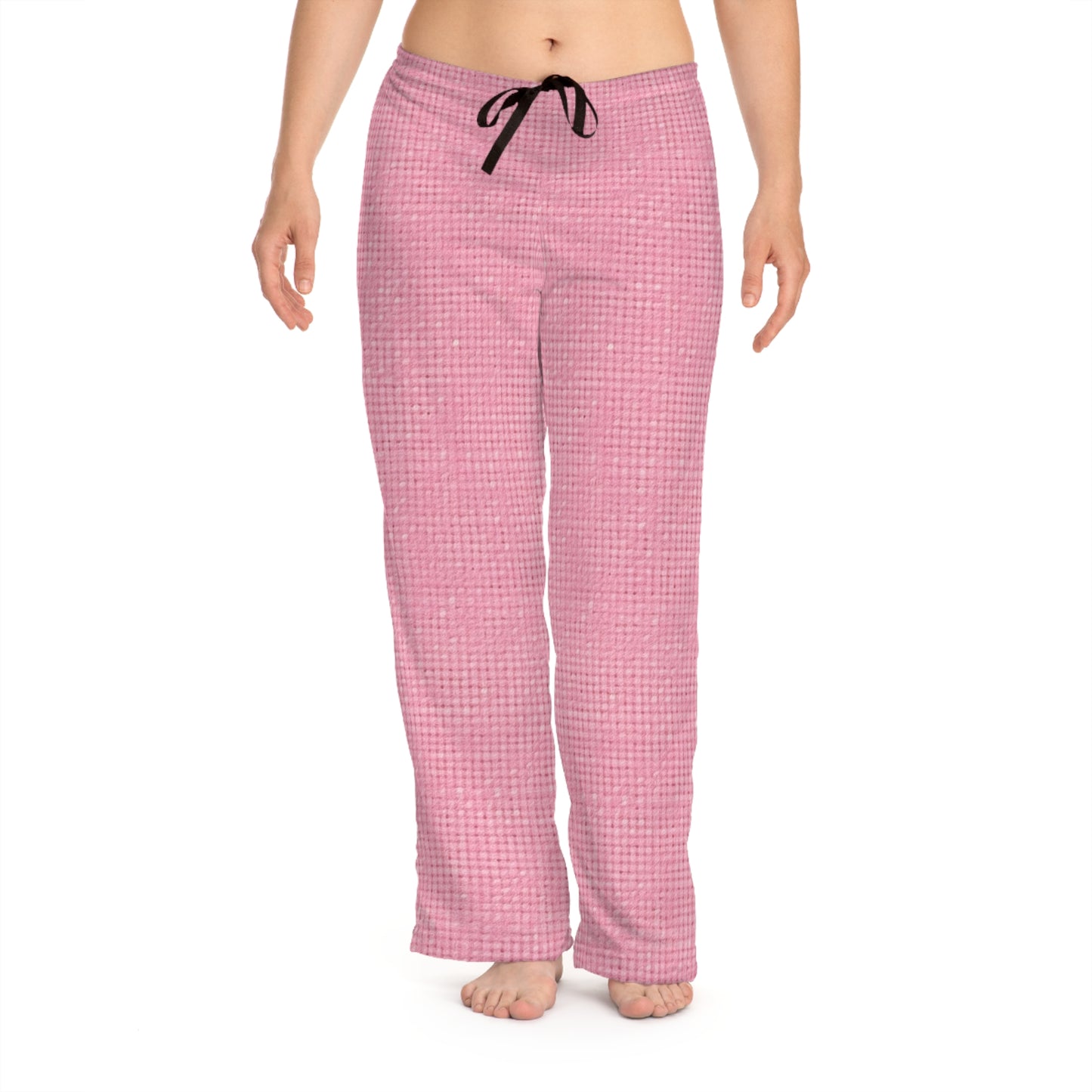 Diseño de tela refrescante inspirado en la mezclilla rosa pastel - Pantalones de pijama para mujer (AOP) 