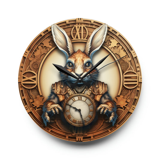 Bunny rabbit Steampunk Acrylic Wall Clock