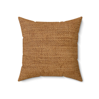 Brown Light Chocolate: Denim-Inspired Elegant Fabric - Spun Polyester Square Pillow