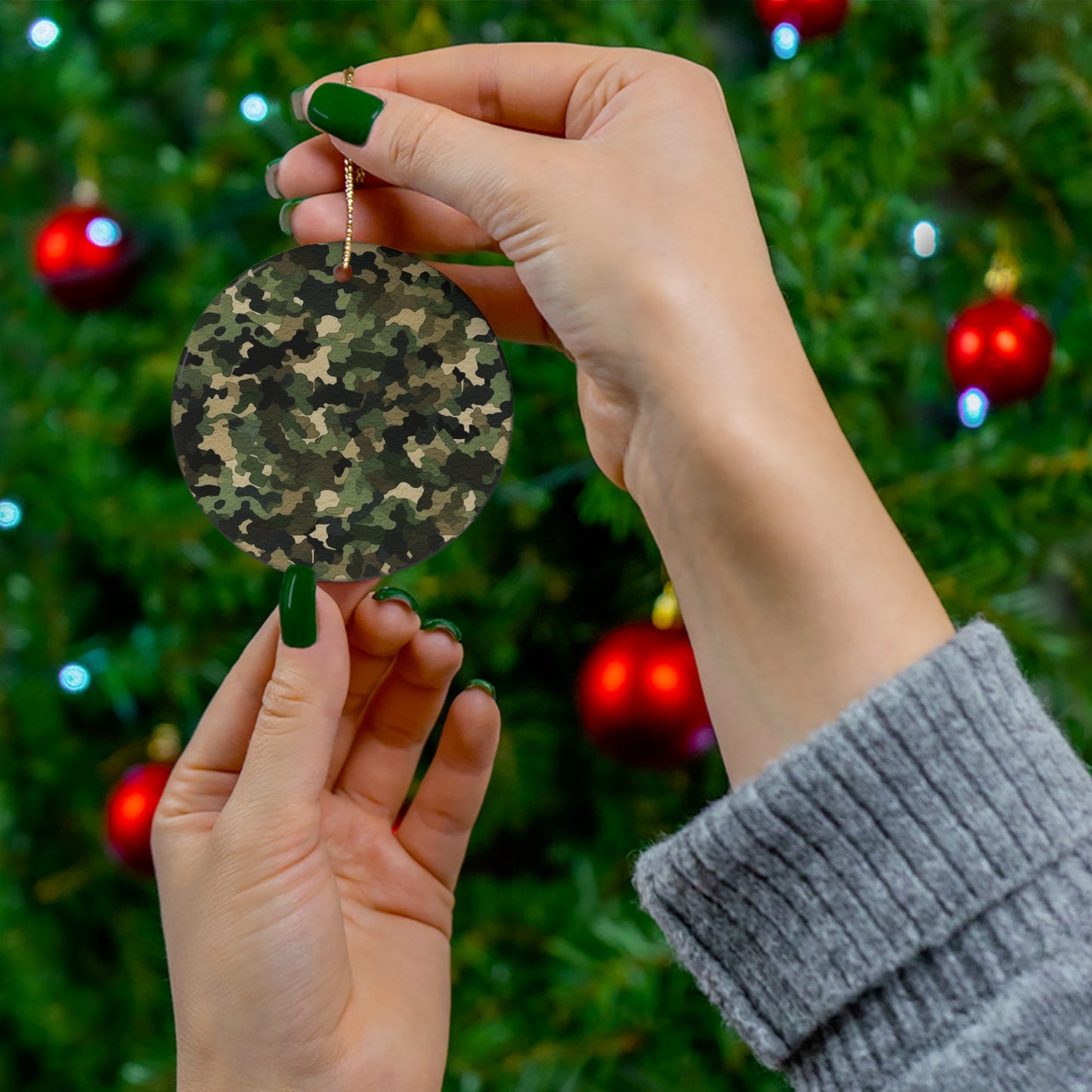 Classic Camo | Camouflage Wrap | Traditional Camo - Ceramic Ornament, 4 Shapes