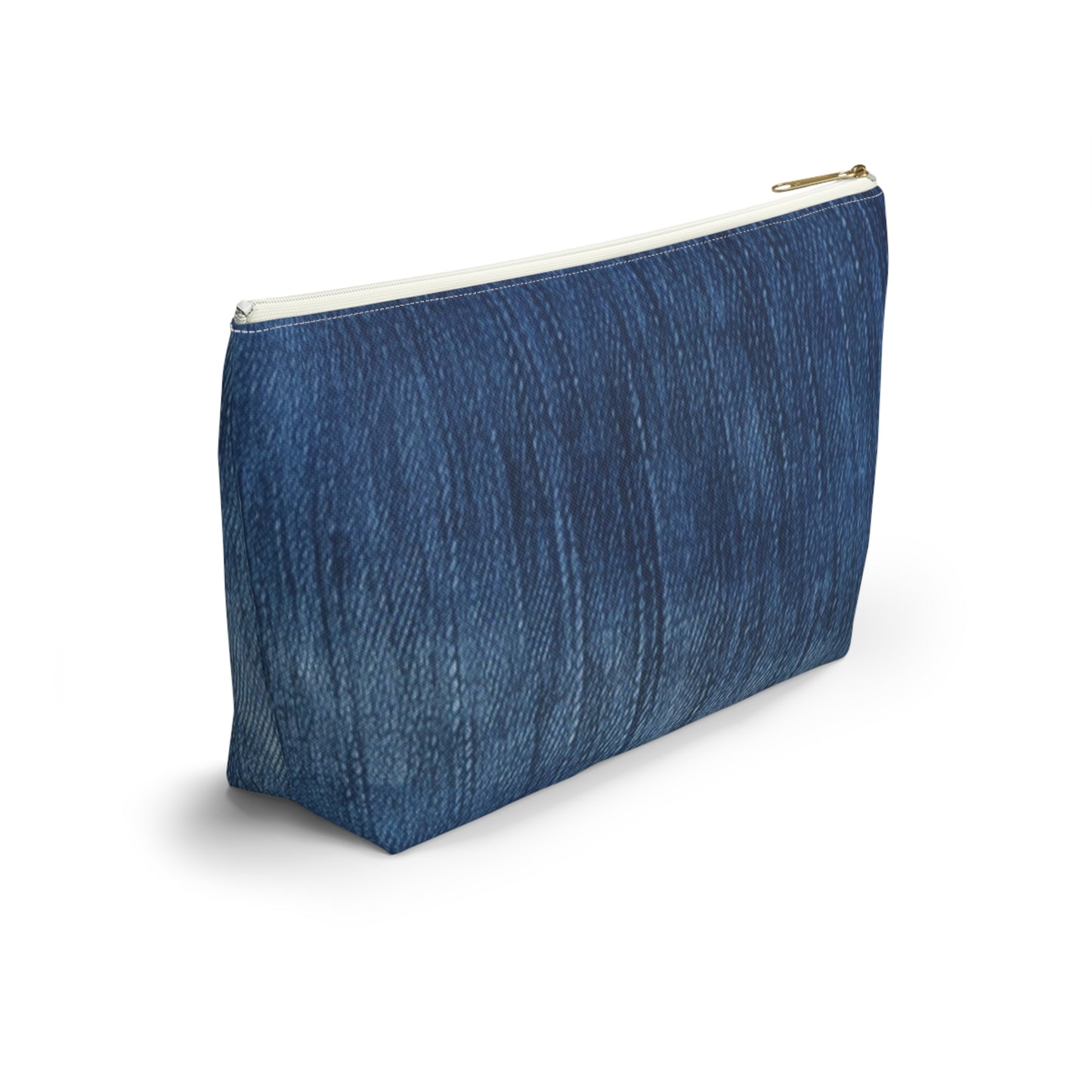 Indigo Splash: Washed Denim Reverie in Deep Blue - Accessory Pouch w T-bottom