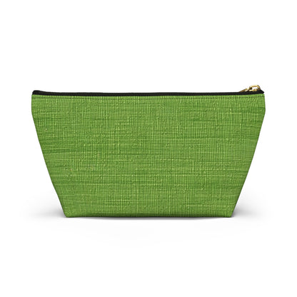 Olive Green Denim-Style: Seamless, Textured Fabric - Accessory Pouch w T-bottom