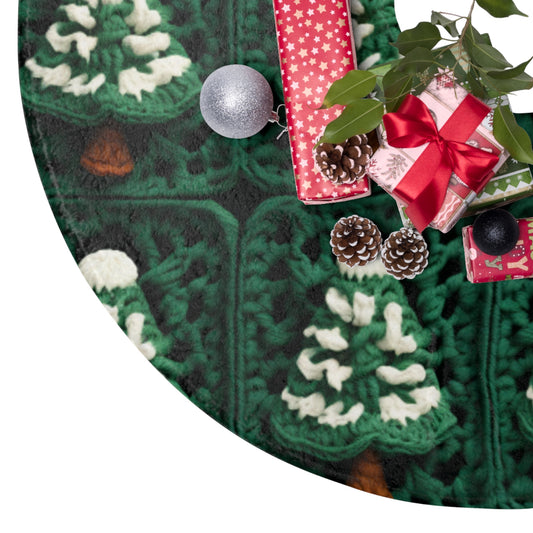 Evergreen Christmas Trees Crochet, Festive Pine Tree Holiday Craft, Yuletide Forest, Winter - Christmas Tree Skirts