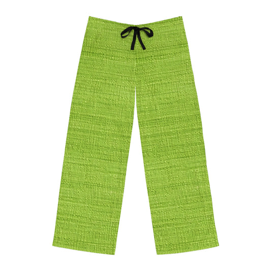 Lush Grass Neon Green: Denim-Inspired, Springtime Fabric Style - Men's Pajama Pants (AOP)