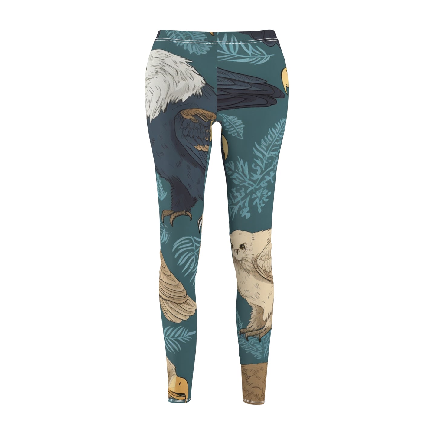 American Wildlife Symbols: Bald Eagles, Hawks, Birds Design Women's Cut & Sew Casual Leggings (AOP)