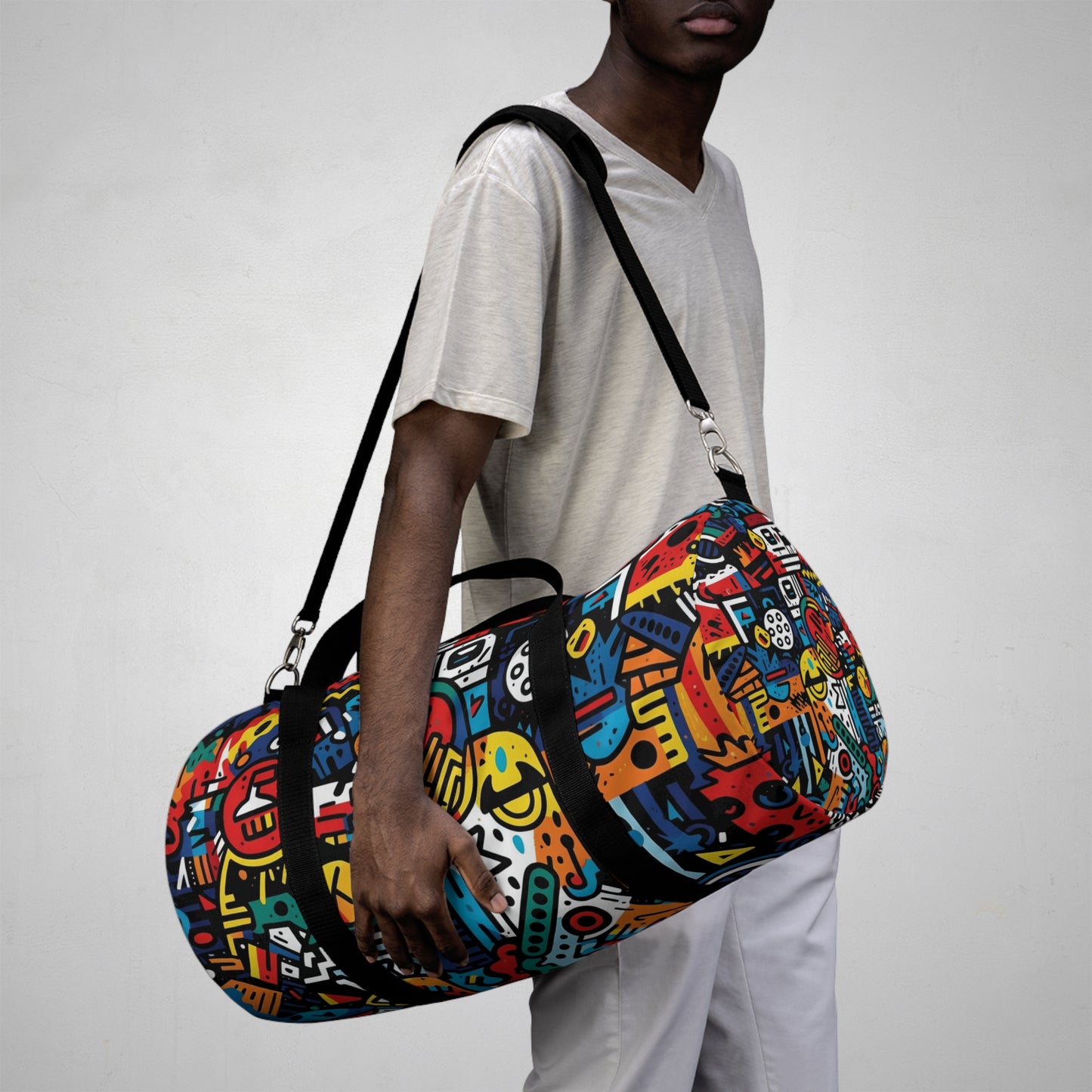 Street Art Inspired Bold Graffiti & Urban Motifs Design Duffel Bag