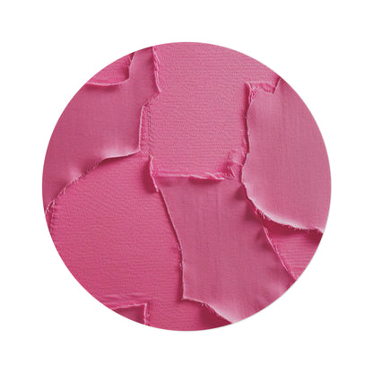 Distressed Neon Pink: Edgy, Ripped Denim-Inspired Doll Fabric - Round Rug