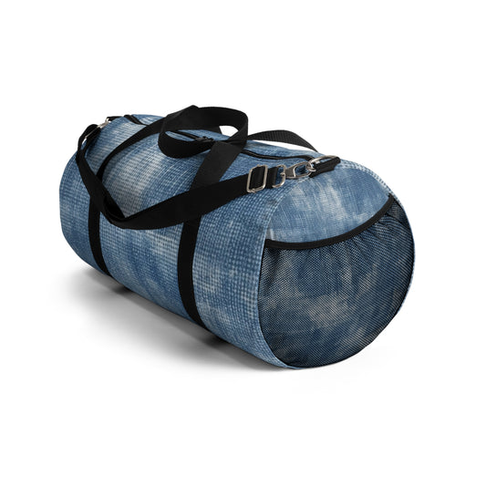 Faded Blue Washed-Out: Denim-Inspired, Style Fabric - Duffel Bag