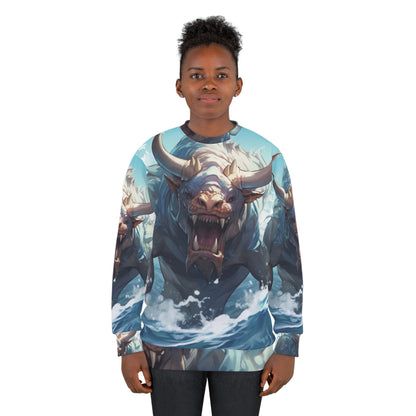 Bull Shark Fusion: Water Fantasy - Hybrid Ocean Marine Animal - Unisex Sweatshirt (AOP)