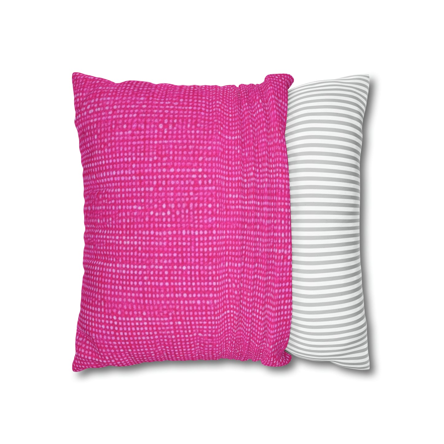 Hot Neon Pink Doll Like: Denim-Inspired, Bold & Bright Fabric - Spun Polyester Square Pillow Case