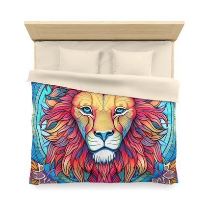 Astrological Leo - Cosmic Zodiac Constellation, Lion Symbol Art - Microfiber Duvet Cover