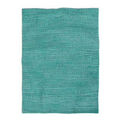 Diseño de tela vaquera color turquesa menta de calidad, material elegante, funda nórdica de microfibra 