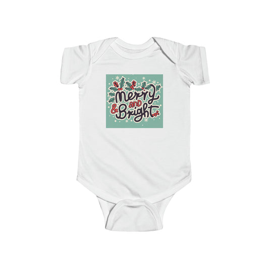 Merry and Bright Christmas Theme Holiday - Infant Fine Jersey Bodysuit