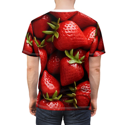 Strawberry Patch Picks: Home Decor and Gifts for the Ultimate Berry Fan - Unisex Cut & Sew Tee (AOP)