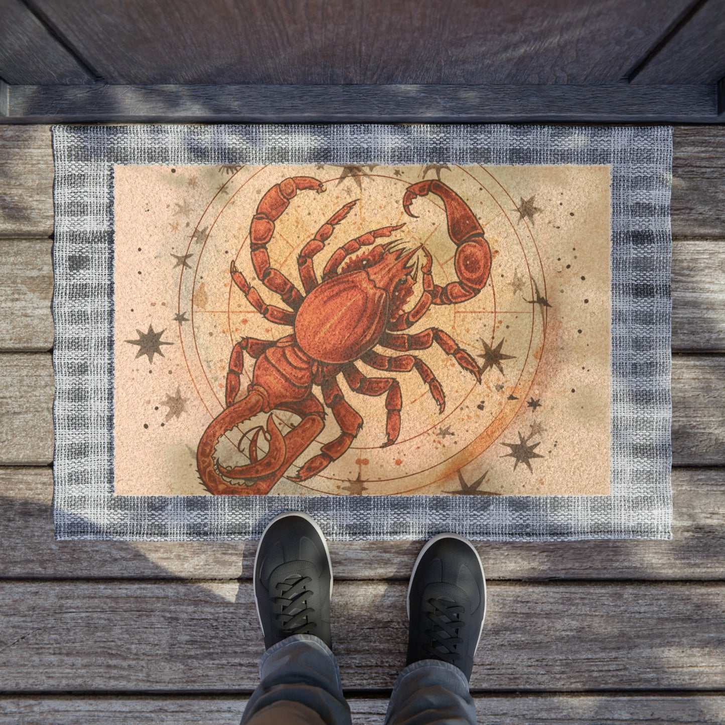 Scorpio Zodiac Astrology Scorpion Style Door Coir Mat - Grade A Tufted Coir Coconut Fiber