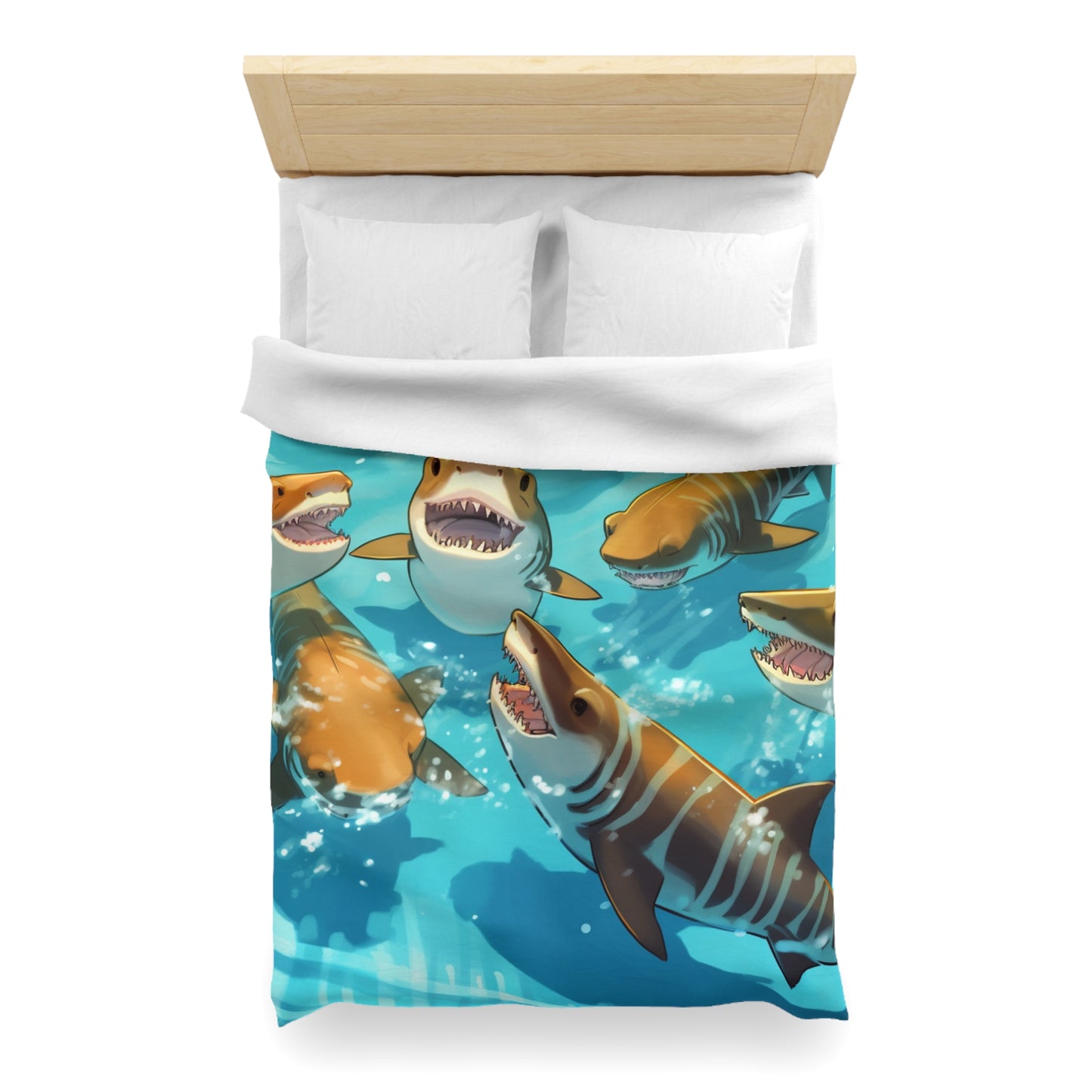 Tiger Shark: Ocean Marine Wildlife - Underwater - Microfiber Duvet Cover