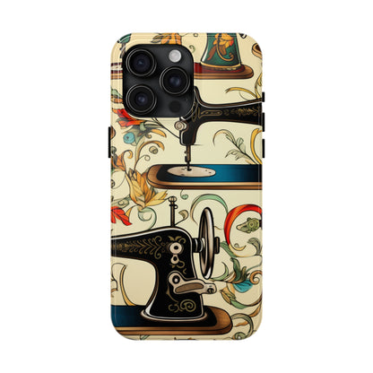 Classic Sewing Machines and Vibrant Thread Spools Pattern, Tailoring and Quilting - Tough Phone Cases