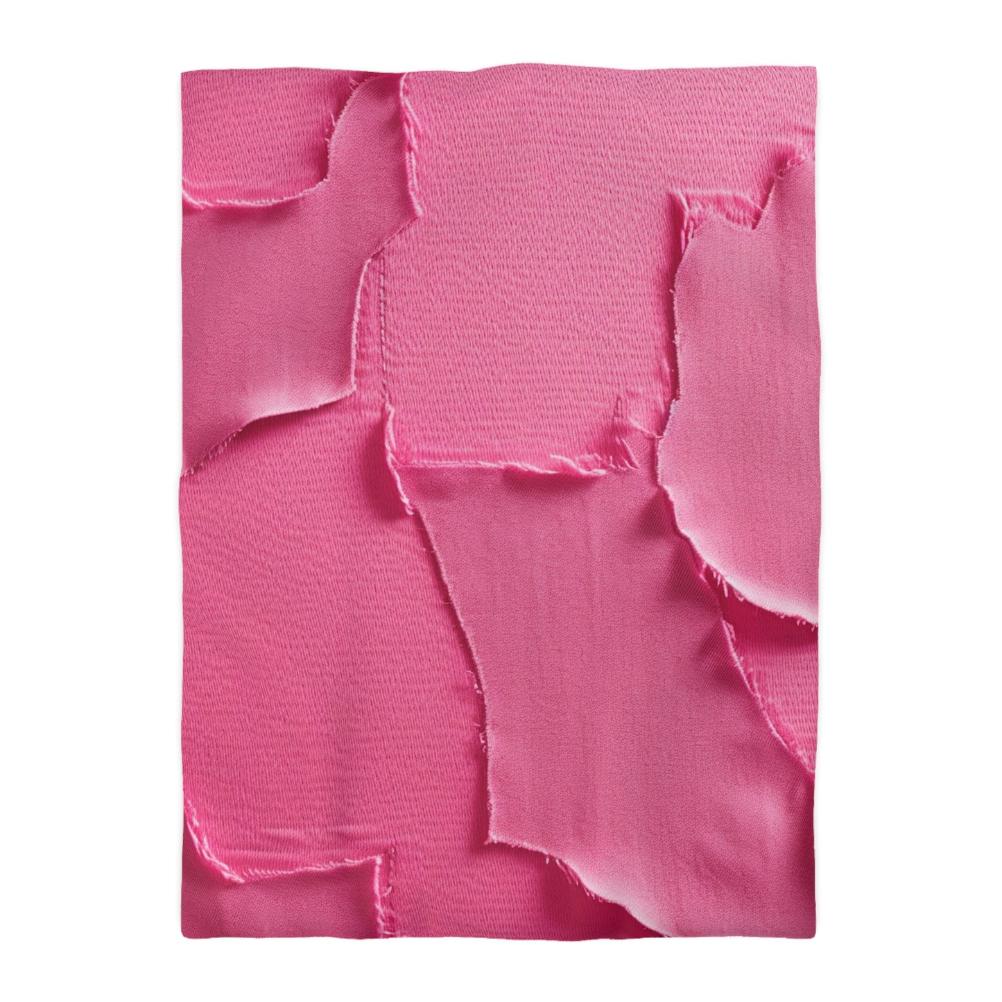 Distressed Neon Pink: Edgy, Ripped Denim-Inspired Doll Fabric - Microfiber Duvet Cover