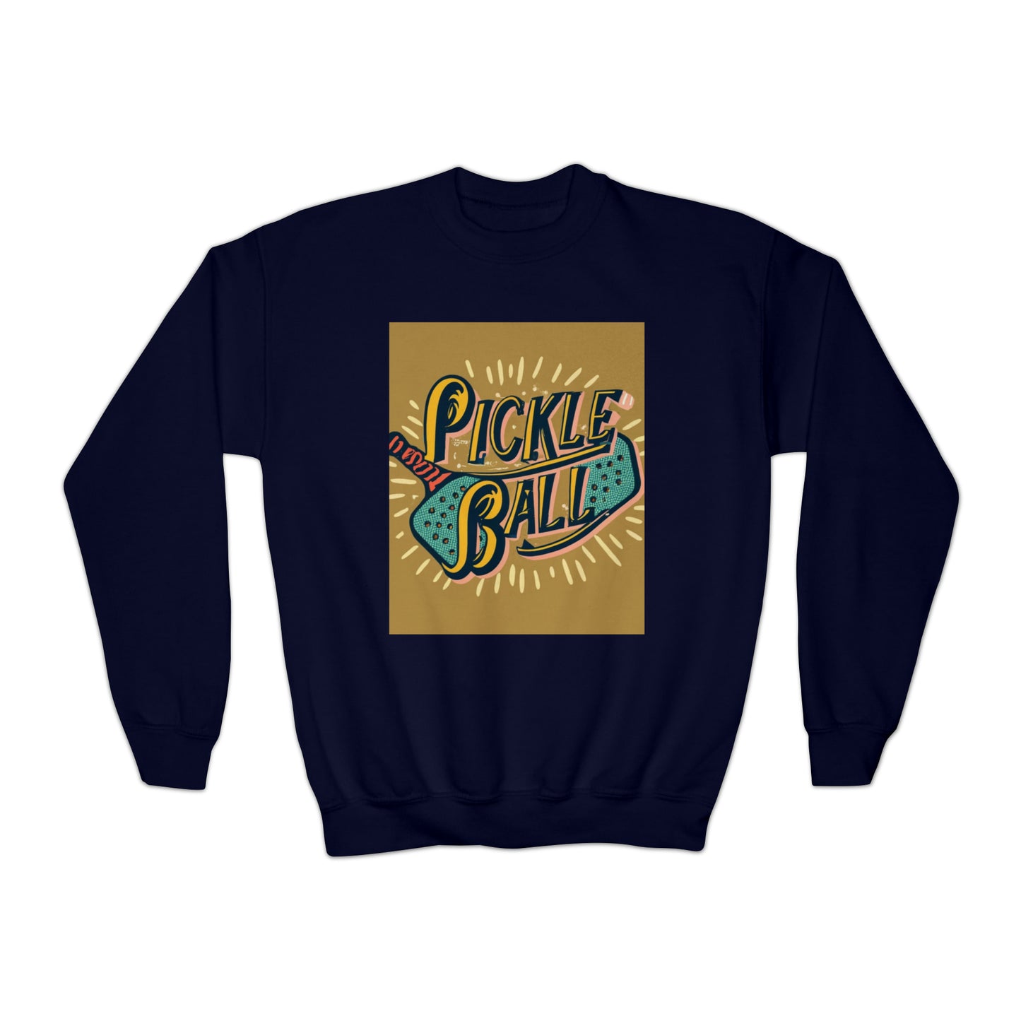 Pickleball Sport - Nostálgico Retro - Juego deportivo - Sudadera con cuello redondo juvenil 