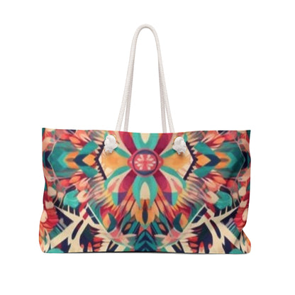 Boho Vibes: Handmade Summer Bohemian Print Pattern Artwork Weekender Bag