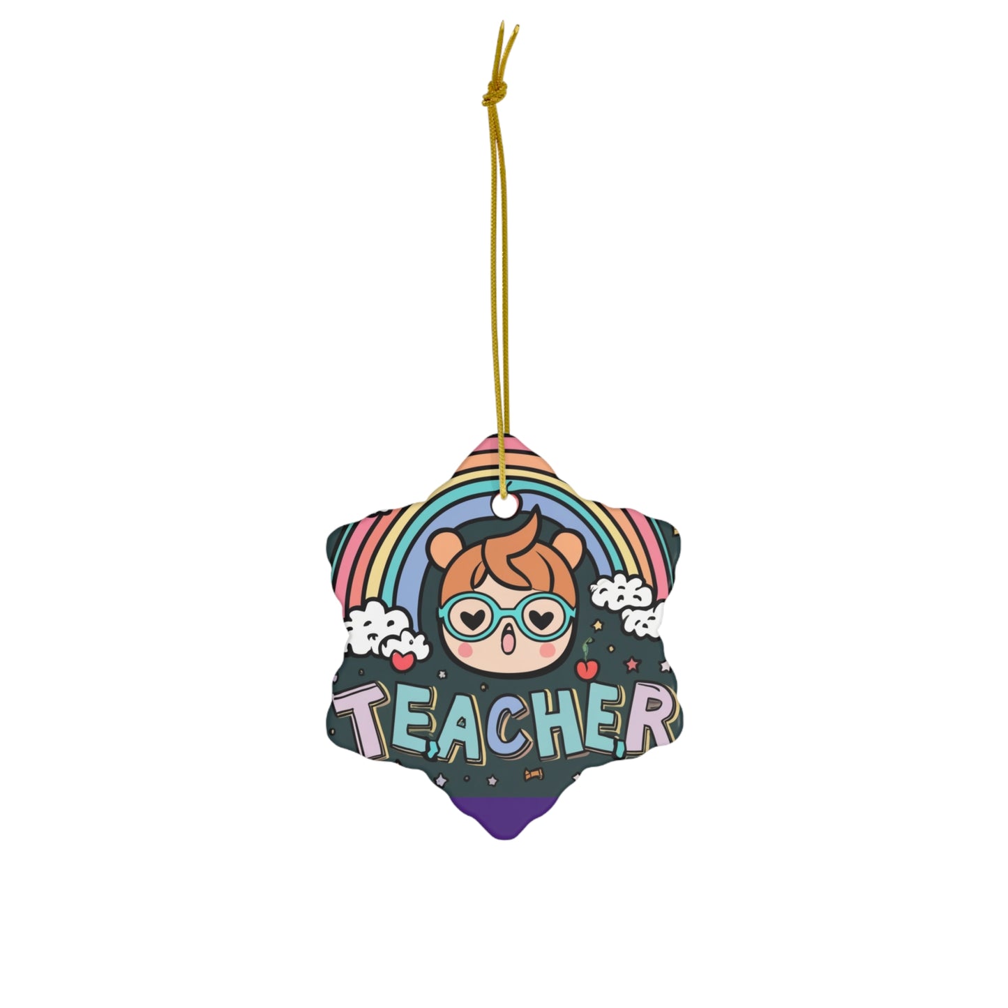 Elementary Teacher Primary School Rainbow Kawaii Quest Anime Classroom Treasure Best in Class - Ceramic Ornament, 4 Shapes