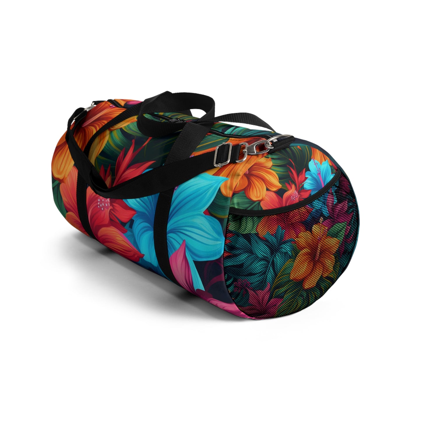 Vibrant Hawaiian-Inspired Tropical Floral Pattern Design Duffel Bag