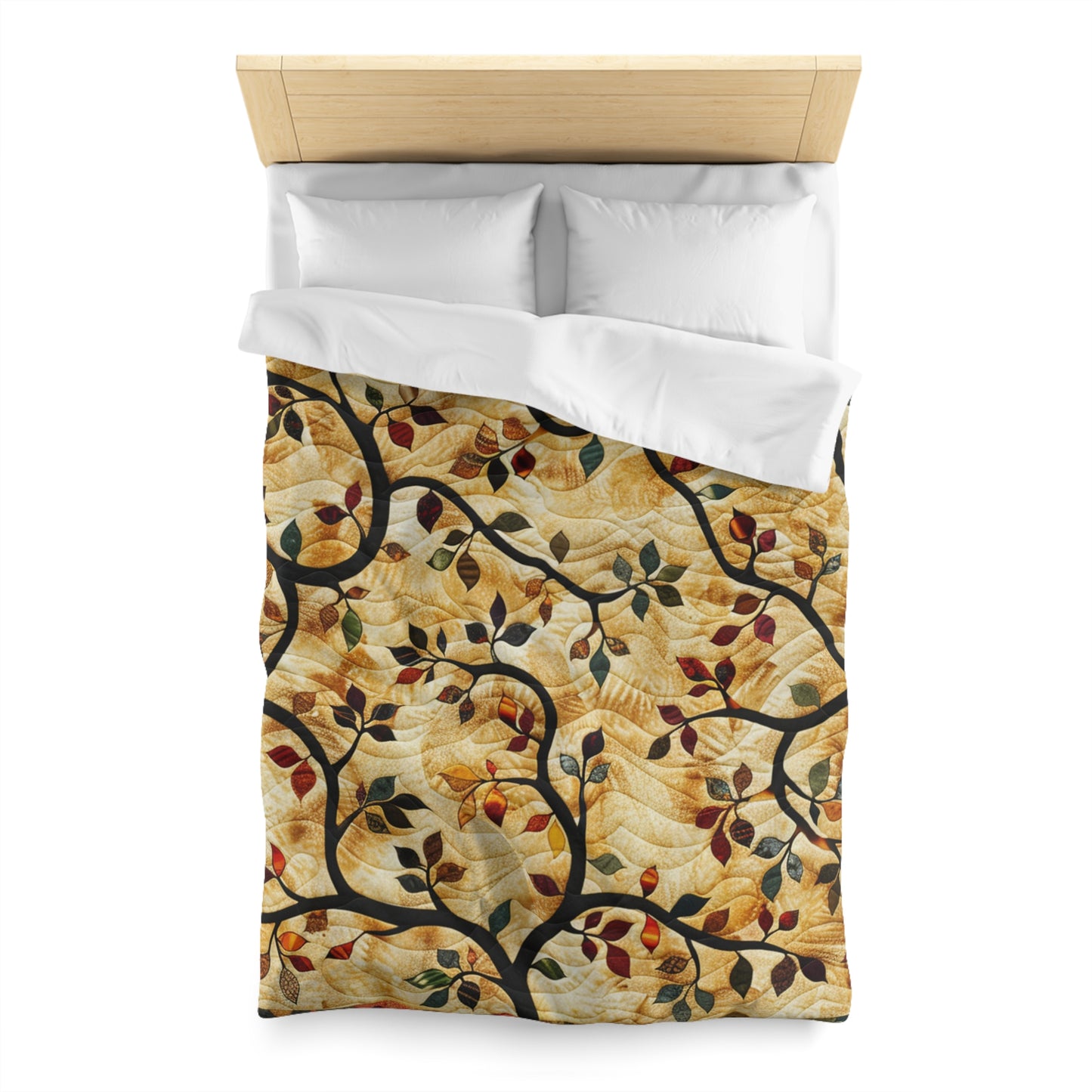 Boho Earthy Vines Graphic Quilt - Microfiber Duvet Cover