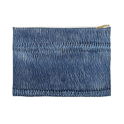 Indigo blue jean Denim Design Pattern Style - Accessory Pouch